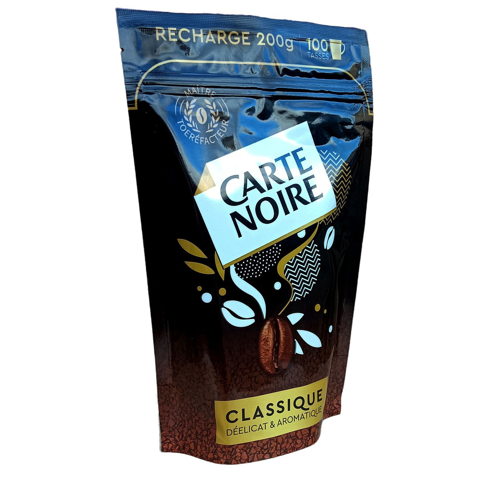 Кофе растворимый сублимированный черный КАРТ НУАР (CARTE NOIRE), 200 грамм в пакете  #1
