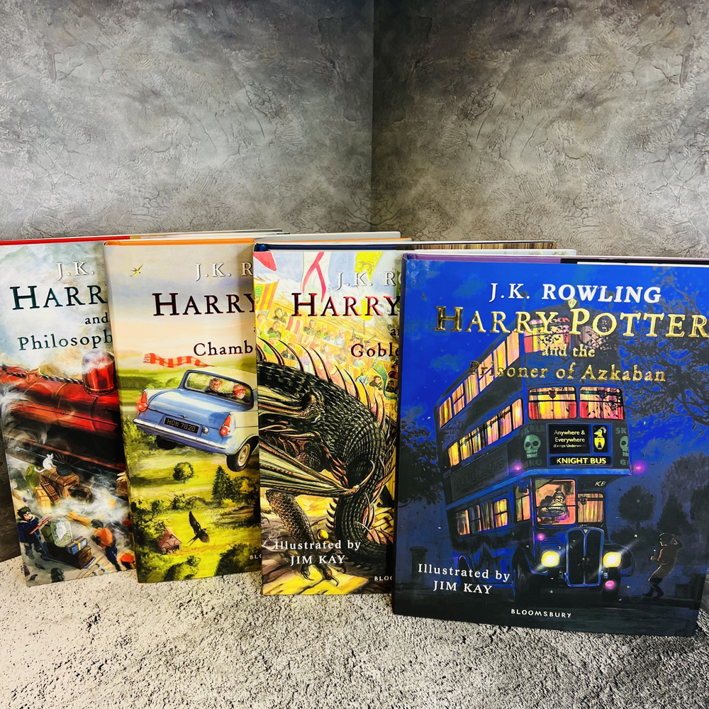 Harry Potter illustrated by Jim Kay, Bloomsbury 4 books set, набор из ...