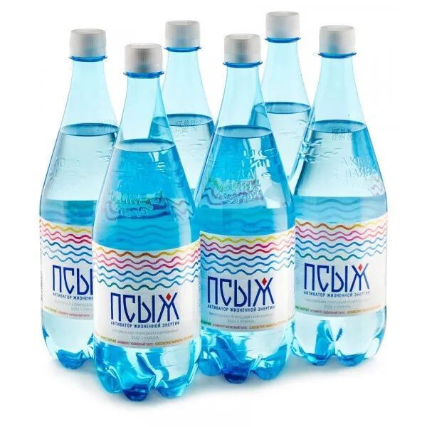 Вода минеральная лечебно-столовая Псыж 1,0 л х 6 бутылок, газированная ...