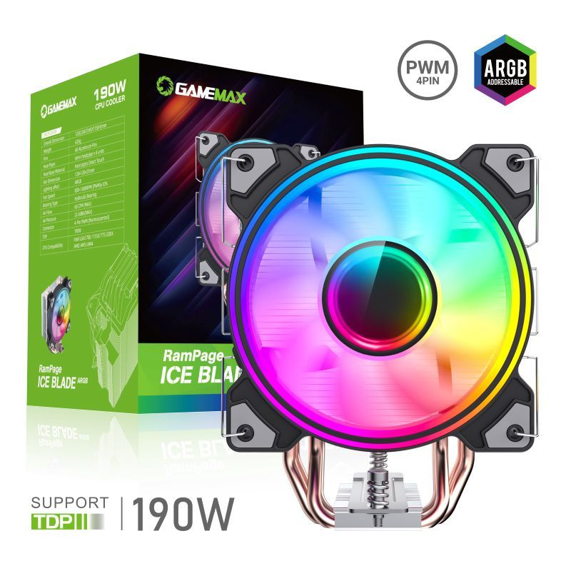 Кулер GameMax Ice Blade Argb, Intel LGA1700/115X, тепловые трубки