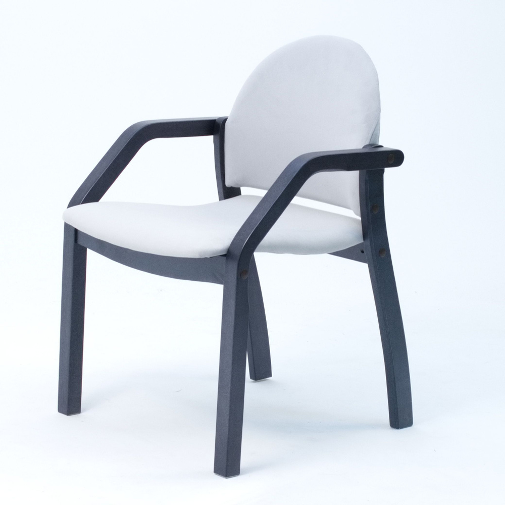 Стул кресло Джуно 2.0 с мягким сиденьем и подлокотниками, черное дерево ...