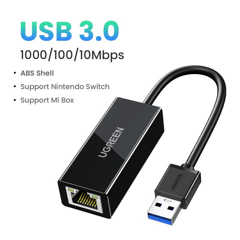 UGREEN USB Ethernet-адаптер USB3.0 1000 Мбит/с USB RJ45 Сетевая карта ...