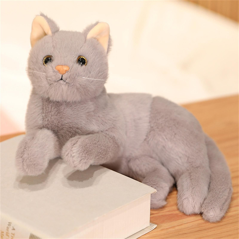 Мягкая игрушка-кошка высотой 30 см, лежащая на боку. - купить с ...