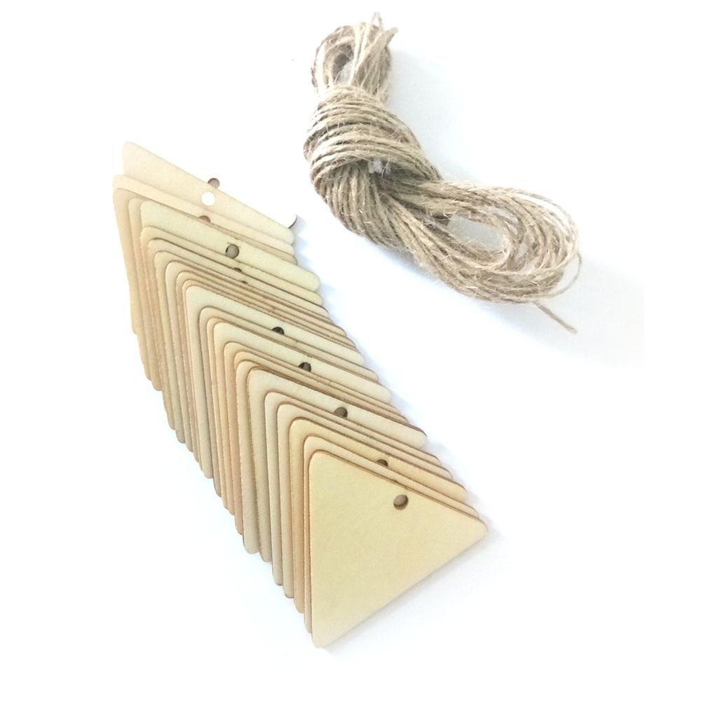 DIY треугольная деревянная подвесная бирка с натуральной древесной ...