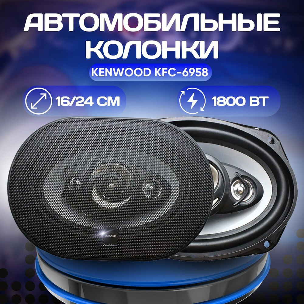 Podofo Колонки для автомобиля Автомобильные динамики Kenwood, Овал 15x23 см  (6x9 дюйм.)