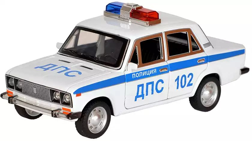 Модель машины Lada 2106 Полиция (ДПС) 1:24 17,5см свет, звук, Инерционный механизм 44419  #1