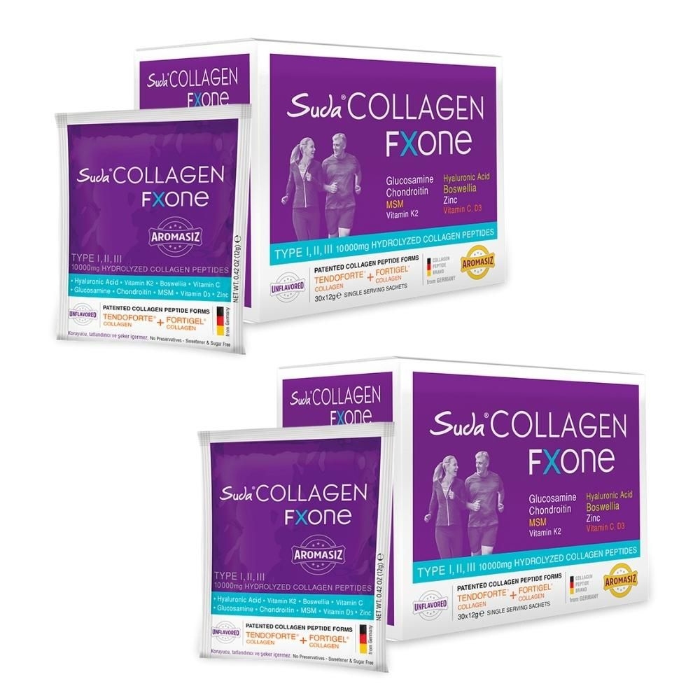 Suda Collagen Fxone Пептиды коллагена, без ароматизаторов, упаковка из 2 коробок, 60 саше x 12 г  #1