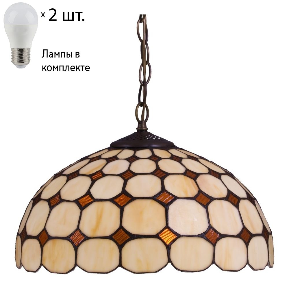 Светильник тиффани. Подвесной светильник с лампочками Velante 812-806-02+Lamps  #1