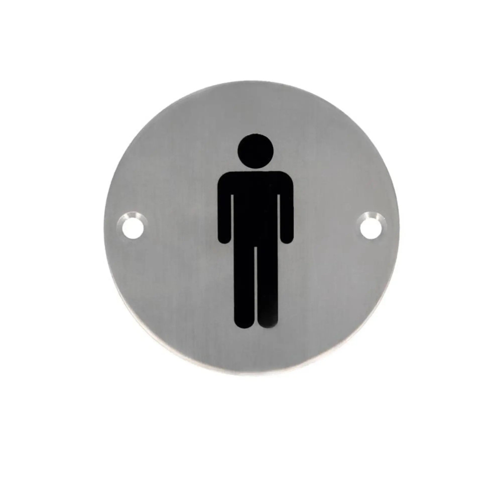 Информационная табличка на дверь Amig .туалетная,нержавеющая сталь 75*80*2 мм.Крепление на саморезах #1