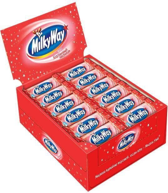 Шоколадные батончики Milky Way Клубничный коктейль, 36 шт по 26 г ...