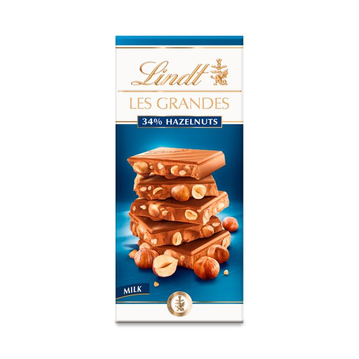 Lindt Les Grandes молочный шоколад с фундуком 34% 150 гр (Финляндия)  #1