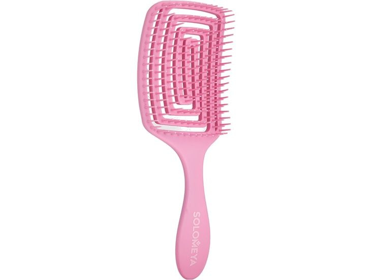 Расческа для сухих и влажных волос с ароматом клубники Solomeya Wet Detangler Brush Paddle Strawberry #1