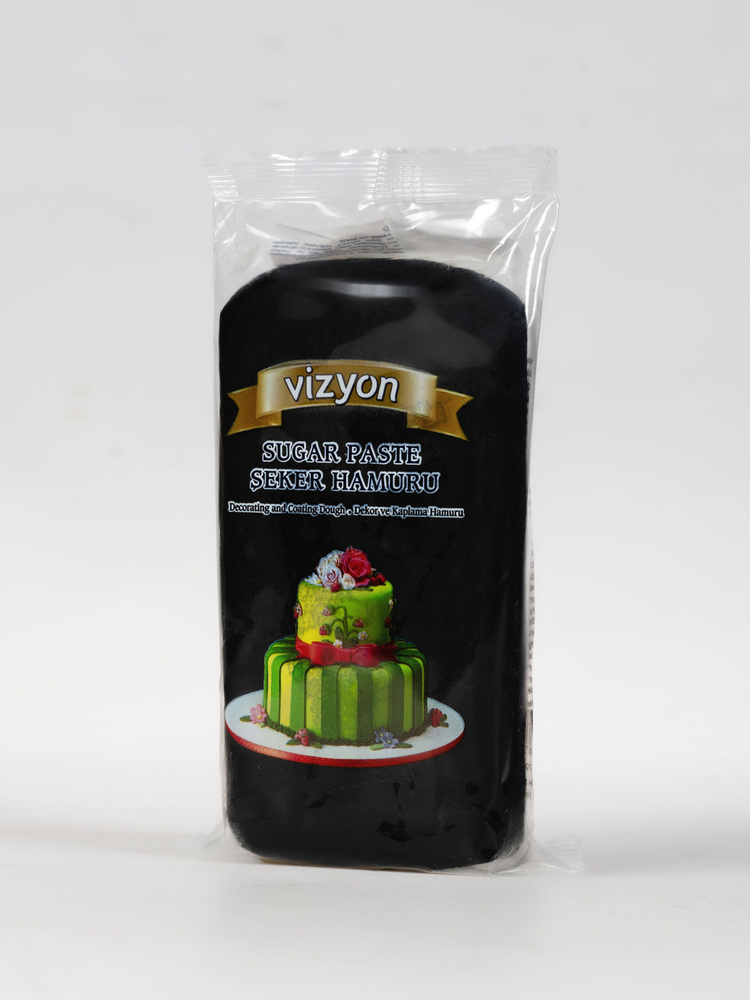 Мастика Визьен Vizyon черная 250 гр. паста для лепки и обтяжки тортов сахарное тесто  #1