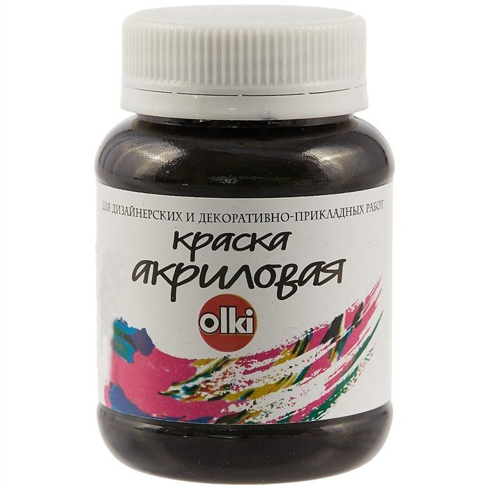Акриловая глубокая чёрная краска olki, 100 мл - купить с доставкой по ...