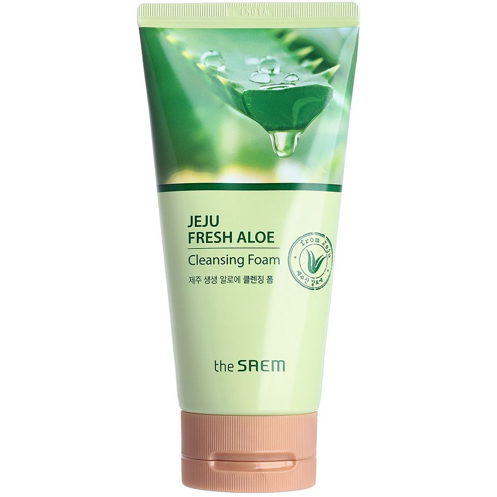 Пенка для умывания тонизирующая с экстрактом алоэ и зеленого чая THE SAEM Jeju Fresh Aloe Cleansing Foam #1