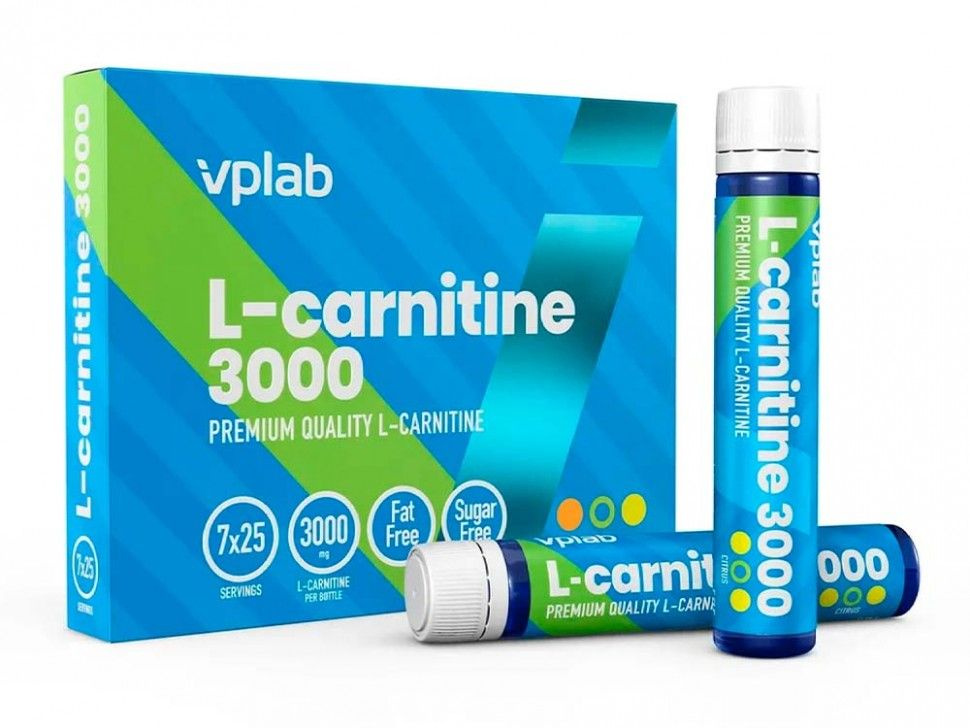 VPlab L-Carnitine 3000 7 x 25 мл (Цитрус) - купить с доставкой по ...