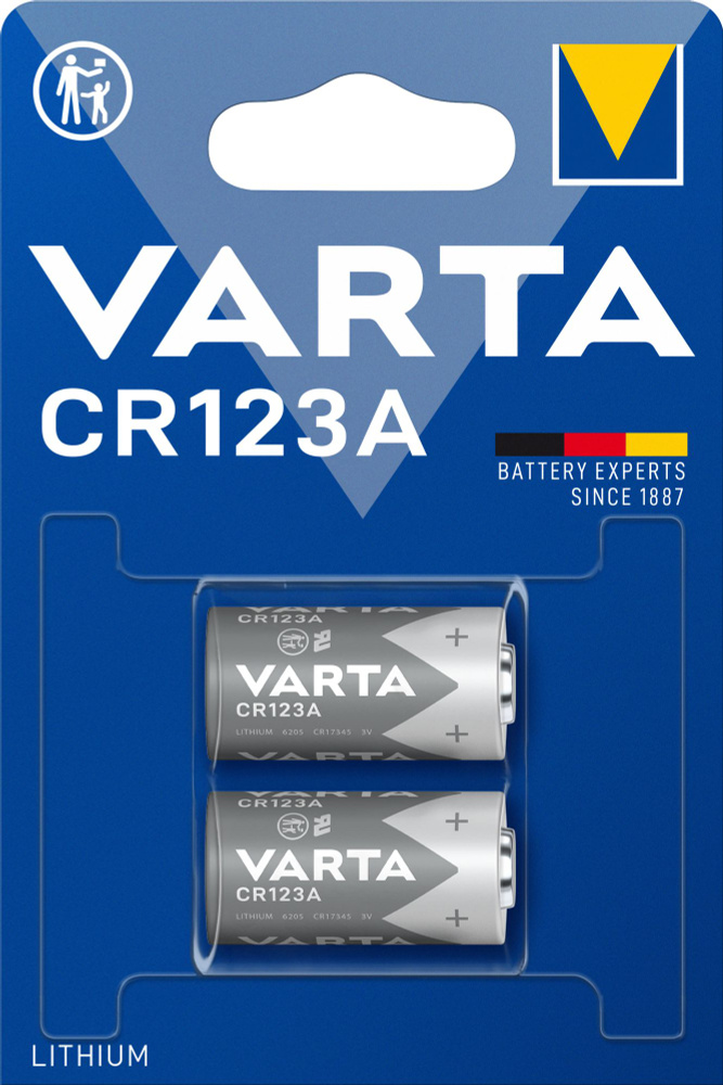 Varta Батарейка 16340 (Tenergy 30200, R123, CR123), Li (литиевый) тип, 3 В, 2 шт  #1