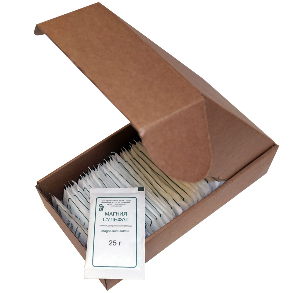 Магния сульфат порошок, (1 кг) 40 пакетов по 25 г (английская соль ...