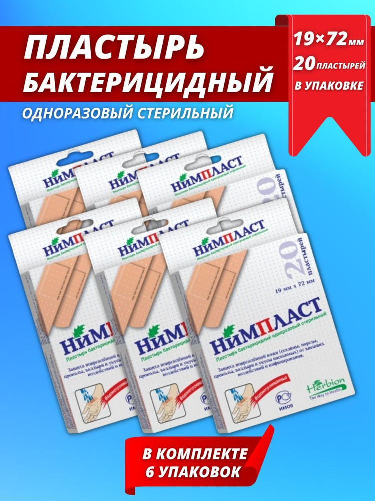 Нимпласт пластырь бактерицидный 1,9х7,2 см 20 шт. - купить с доставкой ...