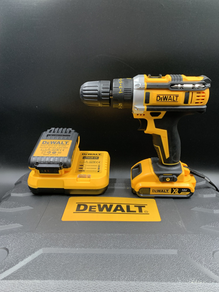 Шуруповерт DeWALT 18v, с набором инструментов премиум, от аккумулятора ...