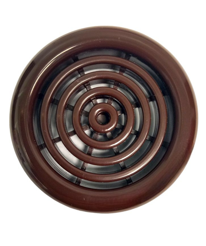 Вентиляционная решетка круглая цвет шоколад 48 мм, 4 шт. #1