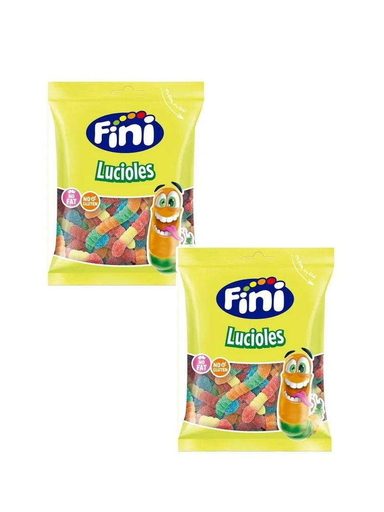 Жевательный мармелад Fini Jelly Worms червячки в сахаре, 90г x 2шт  #1