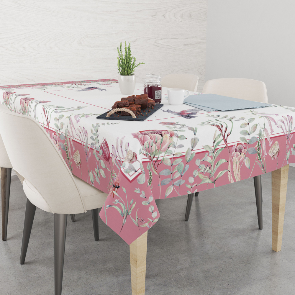 Скатерть на стол BELLEHOME "Флора и фауна", 140х170 см. для сервировки ...