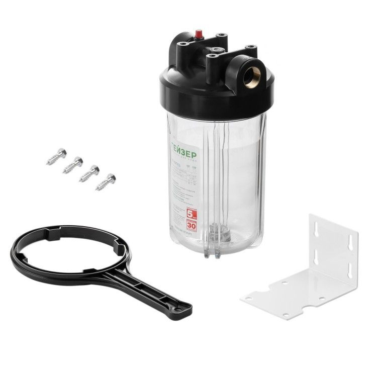 Колба магистрального фильтра, Гейзер Корпус ВВ 10" прозрачный с лат вст ...