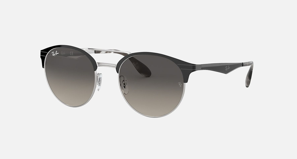 Солнцезащитные очки унисекс, круглые RAY-BAN с чехлом, линзы серый ...