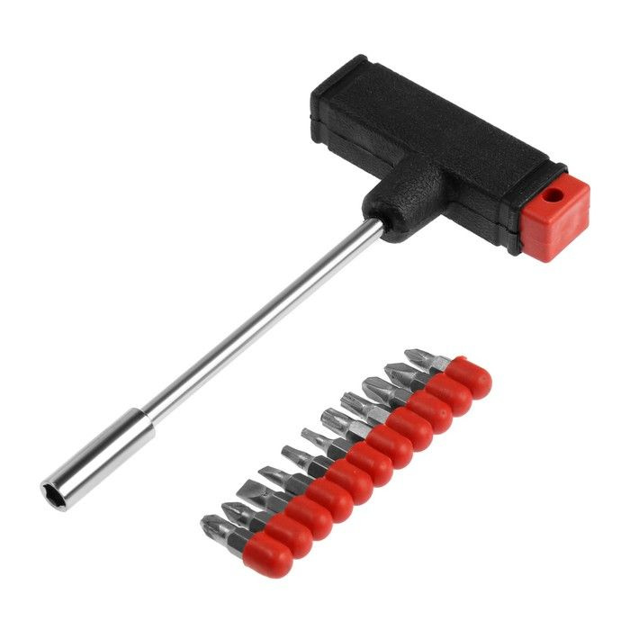 Отвертка с набором бит , Т-образный держатель, 11 предметов купить на ...