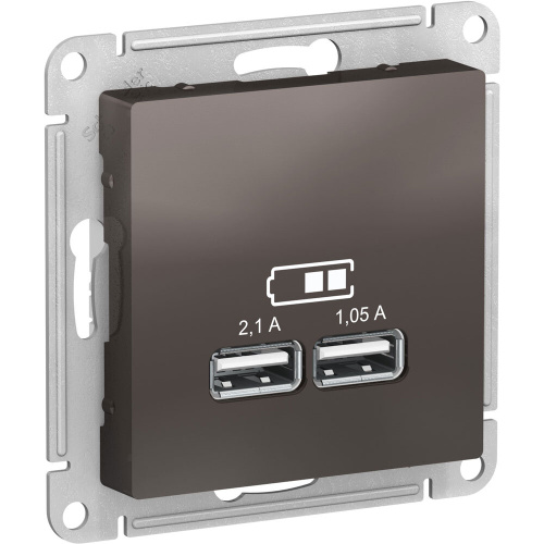 Розетка двойная Schneider Electric AtlasDesign USB тип A+A, 5В 1x2100 ...