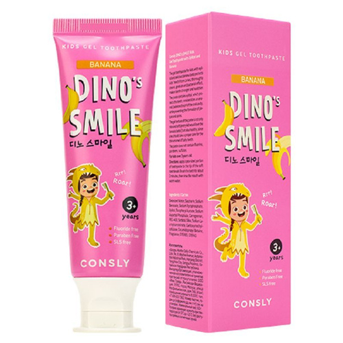 Consly Паста зубная детская "Dino's Smile" с ксилитом и вкусом банана ...