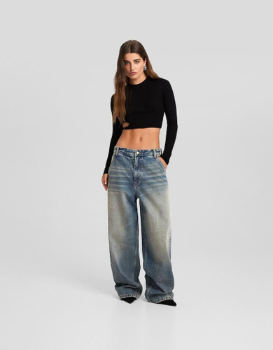 Jeans wide leg on sale bershka