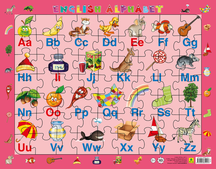 Игры для детей,пазлы для малышей АЛФАВИТ Английский АЗБУКА/БУКВЫ. РУЗ ...