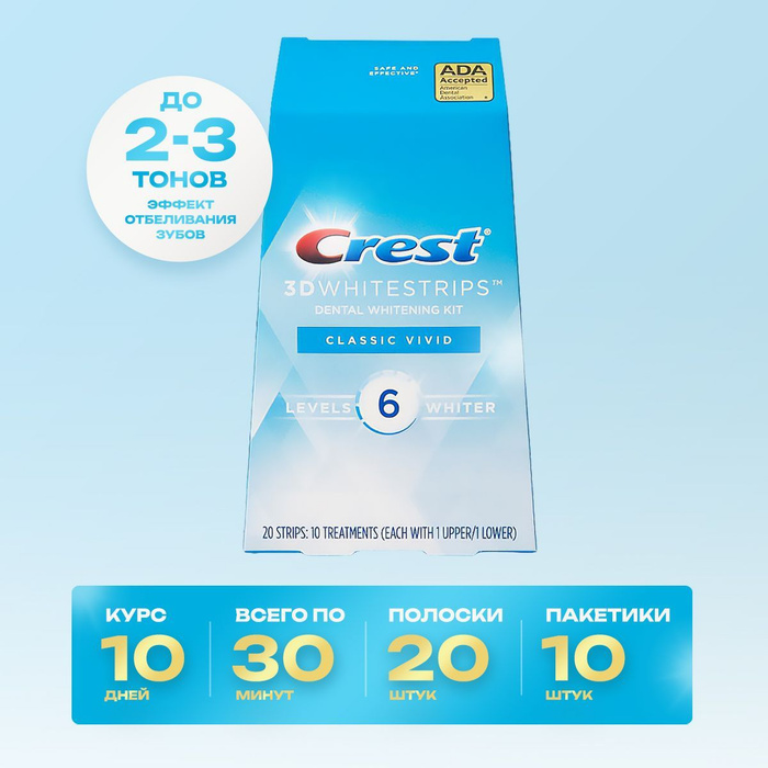Отбеливающие полоски для зубов Crest Classic Vivid - купить с доставкой ...
