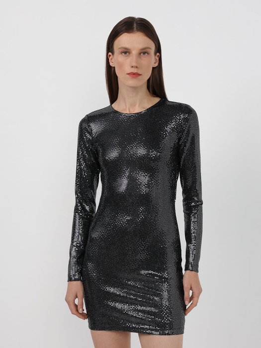 Платье H&M, цвет: черный, серебряный. 0751214001. Размер S (44 ...