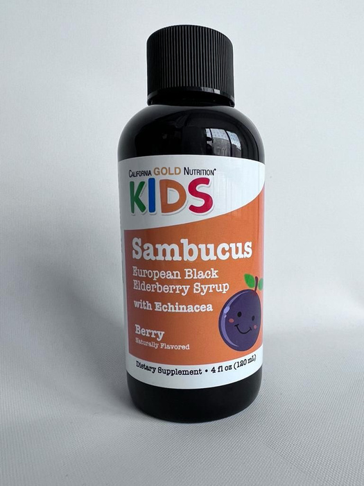 California Gold Nutrition, Бузина для детей, сироп из европейской ...