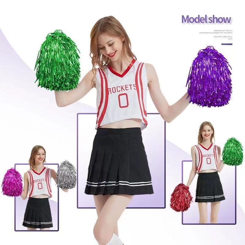 Помпоны для черлидинга и танцев, металлизированные. Набор для танцев ...