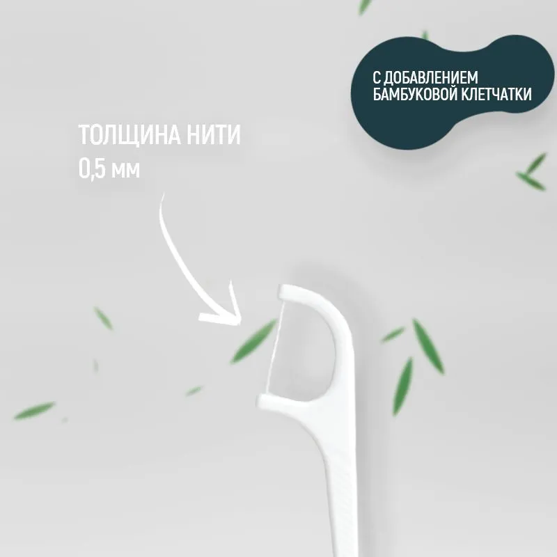 Зубная нить с зубочисткой 88 шт. Флоссеры. Зубочистки с нитью белые, 88 шт, фото 4