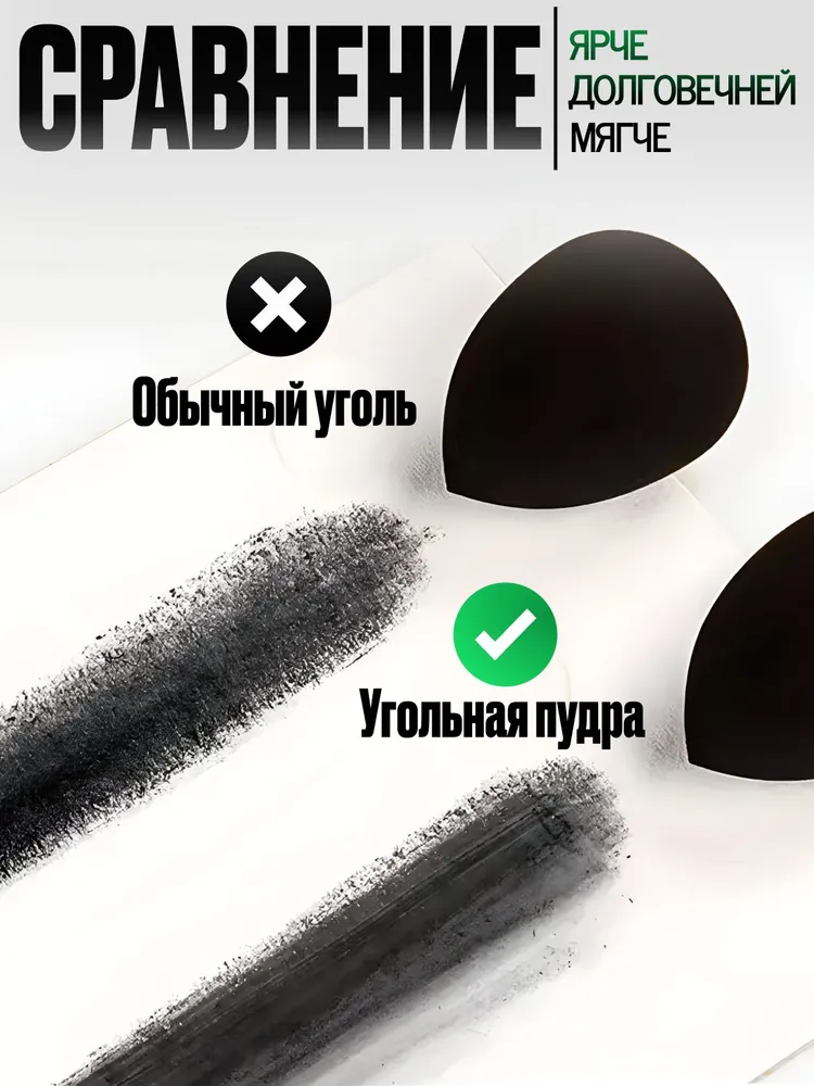 Угольная пудра прессованная для рисования чернаяW, черный, фото 4