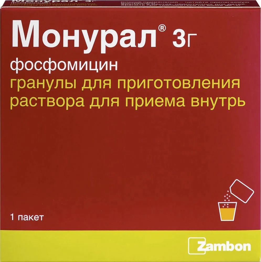 Монурал, гранулы для приготовления раствора, пакетик 3 г, 1 шт., 3 г, 1 шт, фото 3