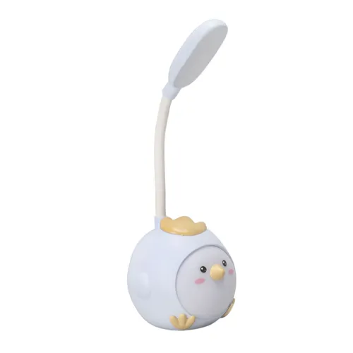 Настольная LED лампа с USB-зарядкой, гибкая, защита для глаз, ночник с милым цыпленком, синий цвет