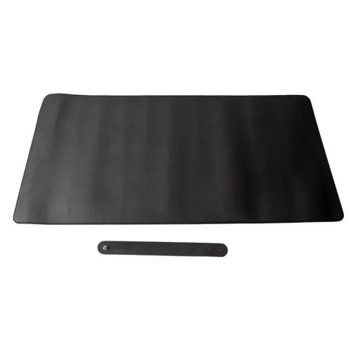 Черный коврик для мыши, двусторонний водонепроницаемый, гладкий кожаный коврик для мыши, большой ков