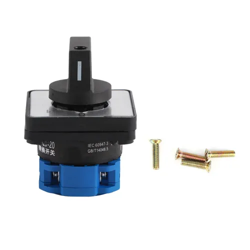 Переключатель поворотный 20A 660V, блокируемый, 2 положения, 4 клеммы, компактный, для распределител