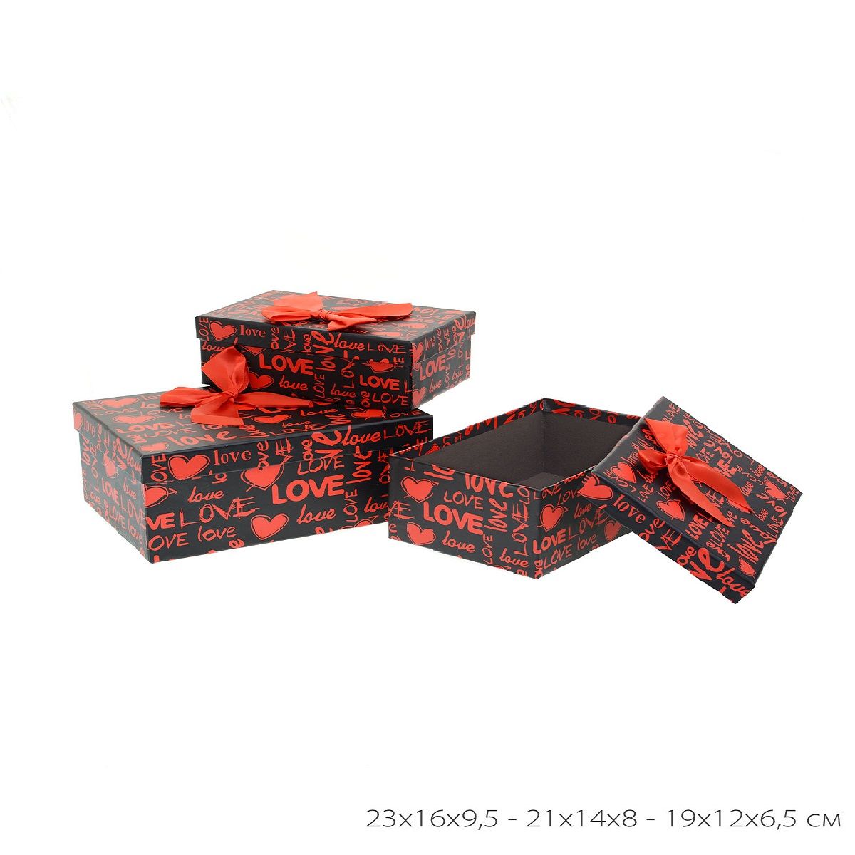 Коробка подарочная 3 штуки, 23х16х9,5см, 21х14х8см, 19х12х6,5см, черная Коробка подарочная 3 штуки, 23х16х9,5см, 21х14х8см, 19х12х6,5см, черная