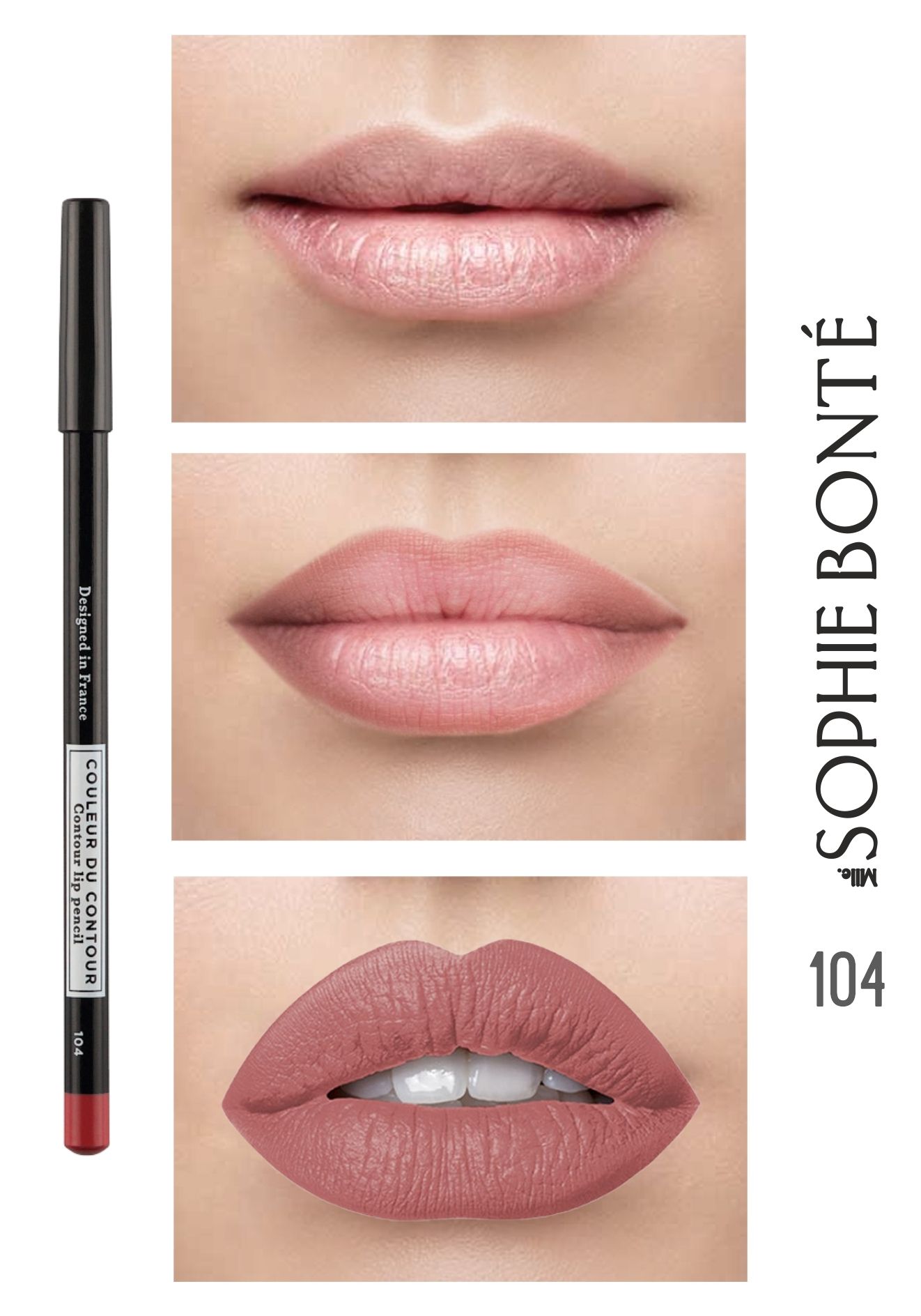 Карандаш для губ SOPHIE BONTE COULEUR DU CONTOUR №104 пыльная роза ...