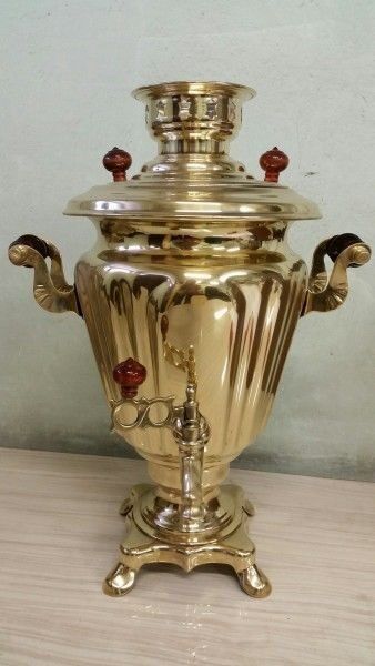 Электрическийсамовар"Рюмка"рельефная3литра.,золотой