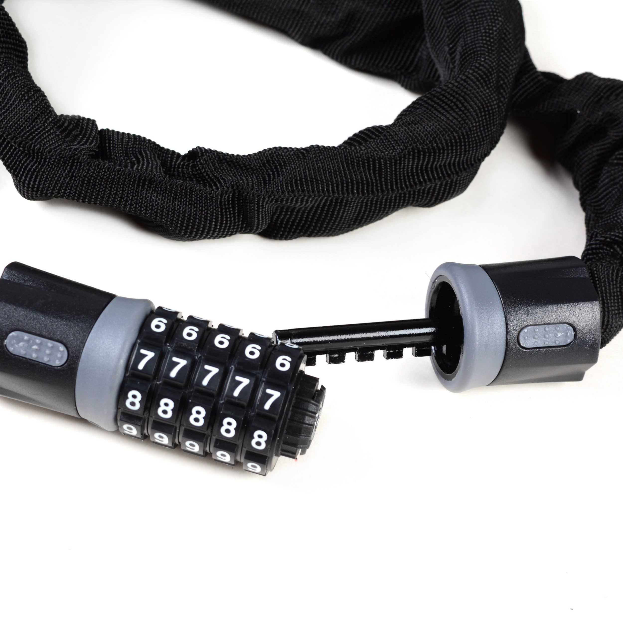 Замок кодовый R-LOCK CHAIN, 5 разрядов, 1200мм, чёрно-серый Замок кодовый R-LOCK CHAIN, 5 разрядов, 1200мм, чёрно-серый