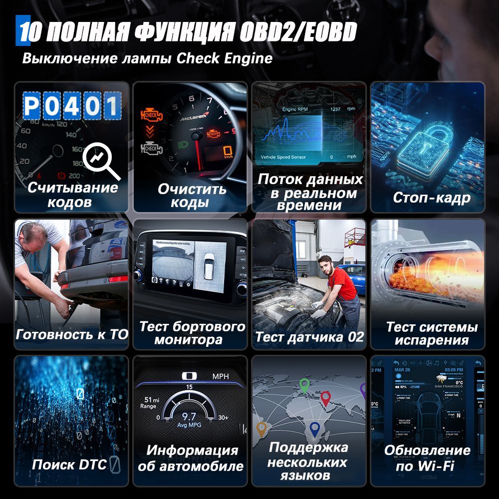 Автосканер Ancel FX5000 - купить по выгодной цене в интернет-магазине OZON  (1450836365)