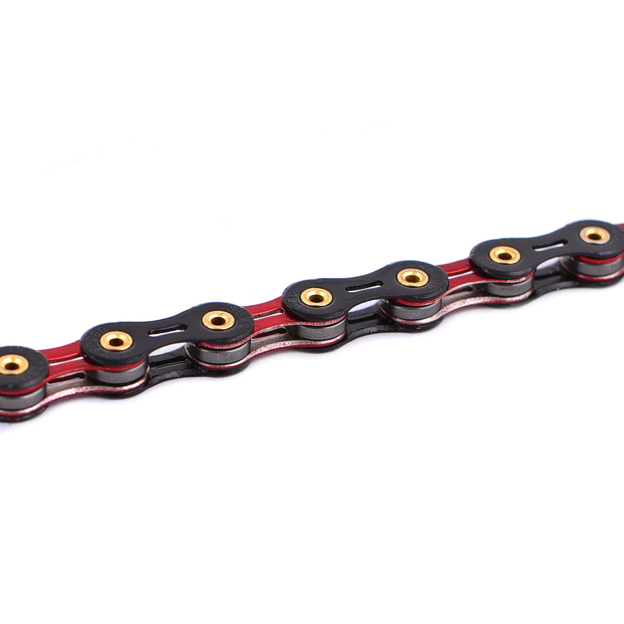 Велосипедная цепь SUMC 12 speed SX12SL Black Red 1/2